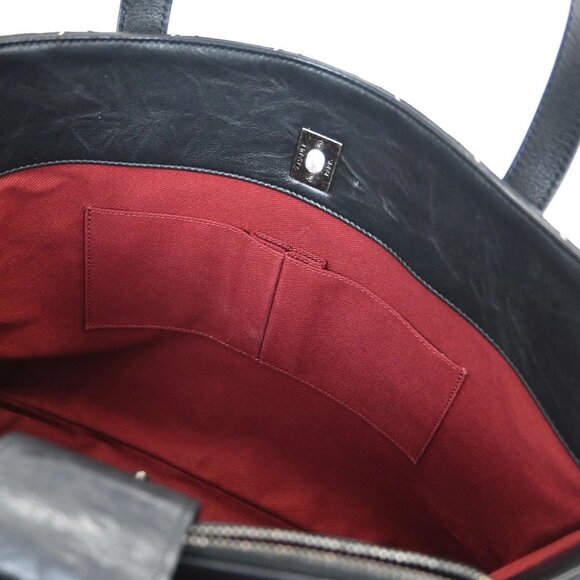 Chanel Black Calfskin Chevron Tote 2way Shoulder Handbag 145213 - Picture 8 of 10